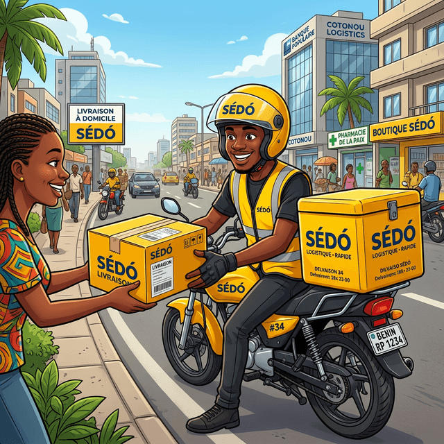 Sèdó delivery rider in Cotonou